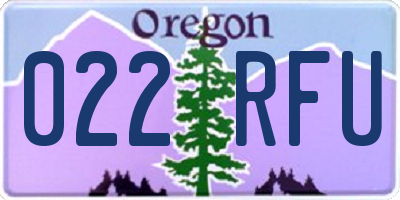 OR license plate 022RFU