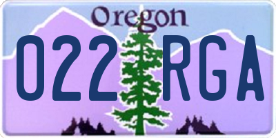 OR license plate 022RGA