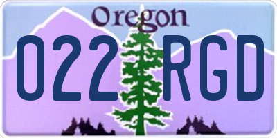 OR license plate 022RGD