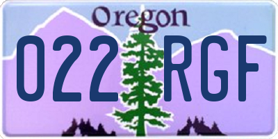 OR license plate 022RGF