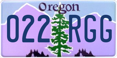 OR license plate 022RGG