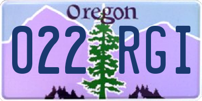 OR license plate 022RGI
