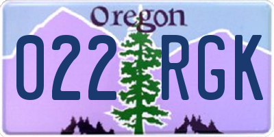 OR license plate 022RGK