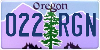 OR license plate 022RGN