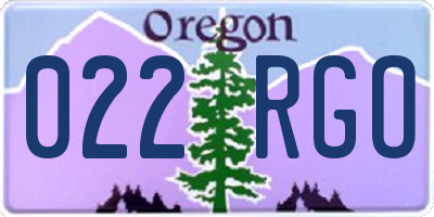 OR license plate 022RGO