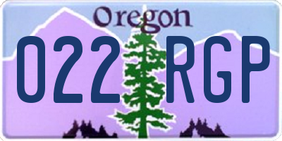 OR license plate 022RGP