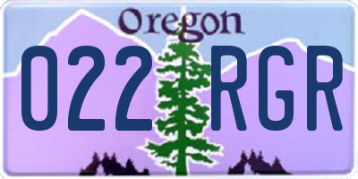 OR license plate 022RGR