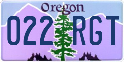 OR license plate 022RGT