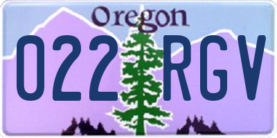 OR license plate 022RGV