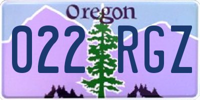 OR license plate 022RGZ