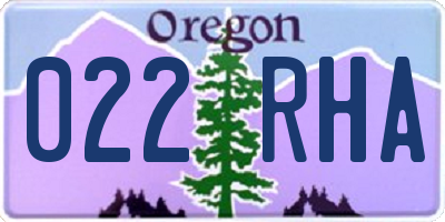 OR license plate 022RHA
