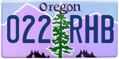 OR license plate 022RHB