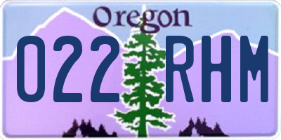 OR license plate 022RHM