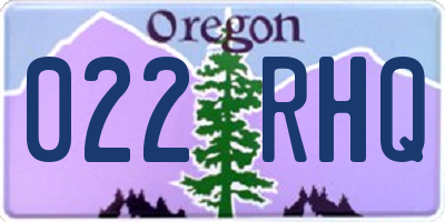 OR license plate 022RHQ
