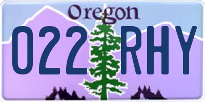 OR license plate 022RHY