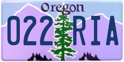 OR license plate 022RIA