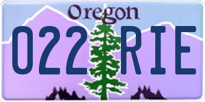 OR license plate 022RIE