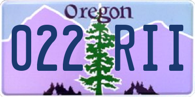 OR license plate 022RII