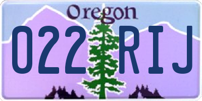 OR license plate 022RIJ