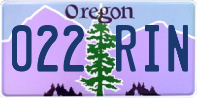OR license plate 022RIN
