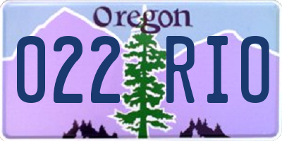 OR license plate 022RIO