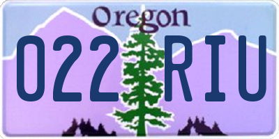OR license plate 022RIU