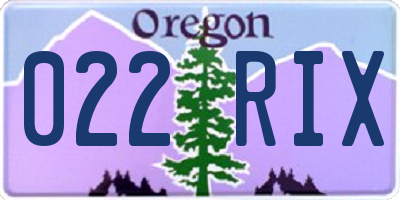 OR license plate 022RIX