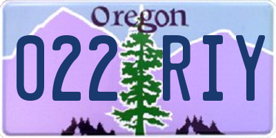 OR license plate 022RIY