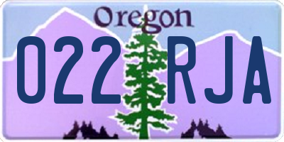 OR license plate 022RJA