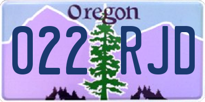 OR license plate 022RJD