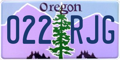 OR license plate 022RJG