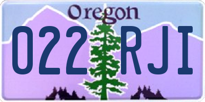 OR license plate 022RJI