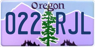 OR license plate 022RJL