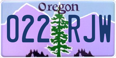 OR license plate 022RJW