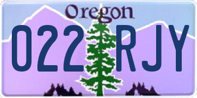 OR license plate 022RJY