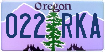 OR license plate 022RKA