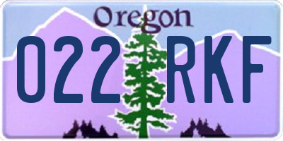 OR license plate 022RKF