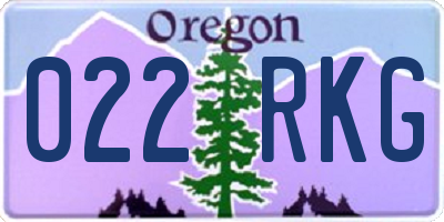 OR license plate 022RKG