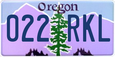 OR license plate 022RKL