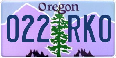 OR license plate 022RKO