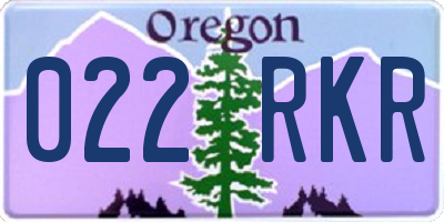 OR license plate 022RKR