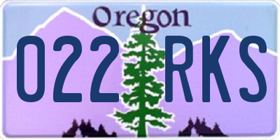 OR license plate 022RKS
