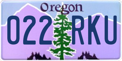 OR license plate 022RKU