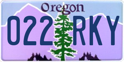 OR license plate 022RKY