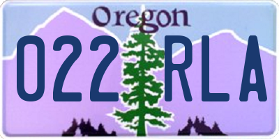 OR license plate 022RLA