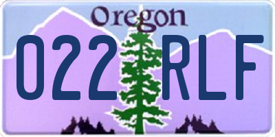 OR license plate 022RLF