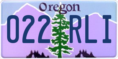 OR license plate 022RLI