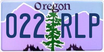 OR license plate 022RLP