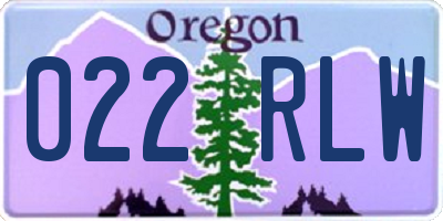 OR license plate 022RLW