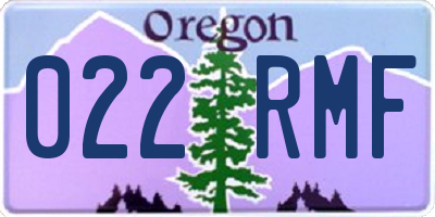 OR license plate 022RMF